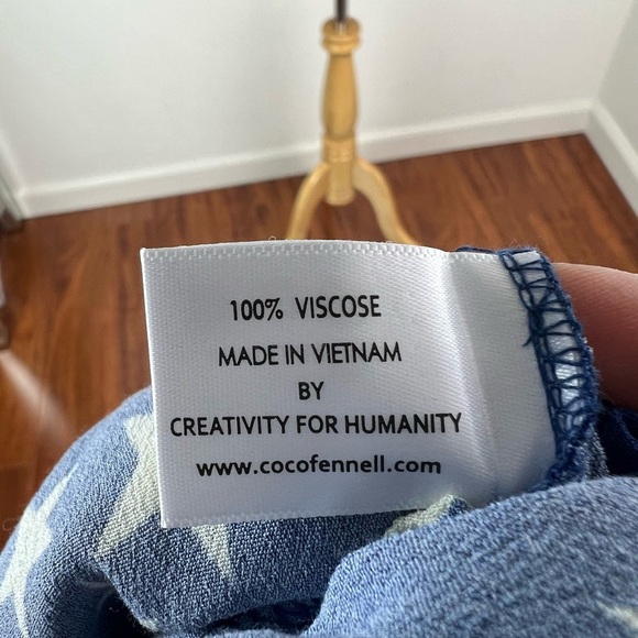 Coco Fennell Star Print Long Sleeve Midi Dress Blue Size UK 6 US 2 - Picture 5 of 5